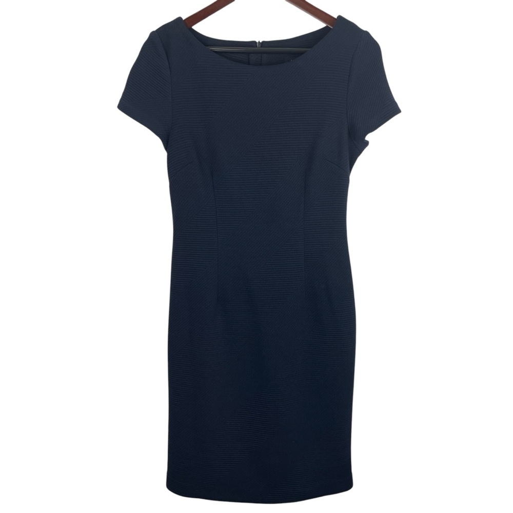 Margaret M. | Venecia Navy Blue Textured Knit Dress New